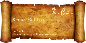 Krecz Csilla névjegykártya